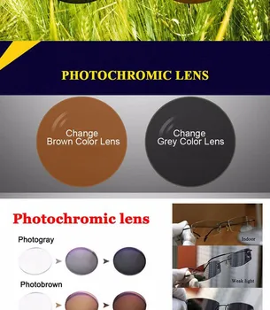 1.56 1.61 1.67 Fotokromik Reçete CR-39 Reçine Asferik Lens güneş ışığı altında renk Değiştiren Miyopi Güneş Gözlüğü Lensler 2 adet
