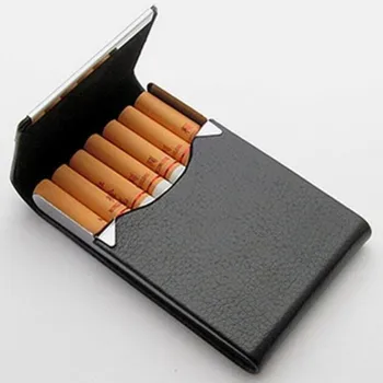 1 Adet PU Sigara Durumda Puro saklama kutusu Tütün Tutucu Sigara Aksesuarları çok işlevli paslanmaz çelik Kart Kılıfları