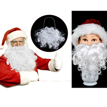 1 Takım Santa Sakal Ve Noel Şapka Beyaz Sahte Sakal Noel Baba Sakal Cosplay Yılbaşı Hediyeleri Parti Performans Malzemeleri