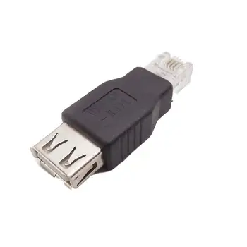 1 adet USB 2.0 Tip A Dişi RJ11 4 Pin 6P4C Erkek Ethernet Ağ Telefon Konektörü Dönüştürücü Adaptör
