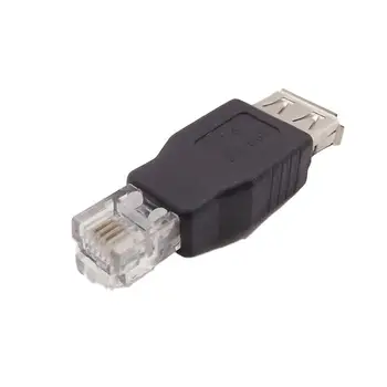1 adet USB 2.0 Tip A Dişi RJ11 4 Pin 6P4C Erkek Ethernet Ağ Telefon Konektörü Dönüştürücü Adaptör Görüntü 2