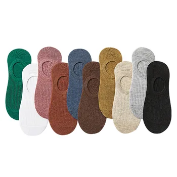 1 pairs Kadın Çorap Nefes spor çorapları Düz Renk Tekne çorap Rahat Pamuk Ayak Bileği Çorap Beyaz Siyah Görüntü 2