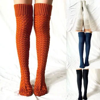 1 Çift Çorap Kadın Kızlar Moda Opak Uyluk Yüksek Seksi Çorap Bayanlar Kız Sıcak Diz Çorap Diz Üzerinde Çorap