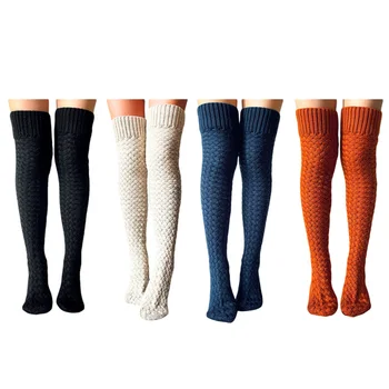 1 Çift Çorap Kadın Kızlar Moda Opak Uyluk Yüksek Seksi Çorap Bayanlar Kız Sıcak Diz Çorap Diz Üzerinde Çorap Görüntü 2