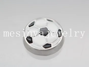 10 adet futbol yüzen takılar cam madalyon Min miktarı $ 15 sipariş başına karışık ürünler, FC-002 Görüntü 2