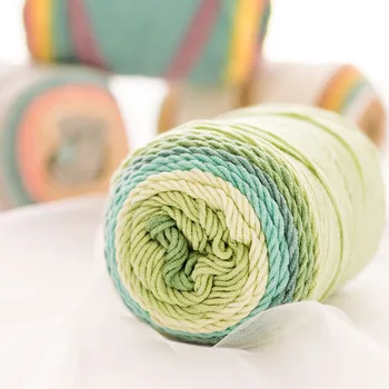 100g Renk Gökkuşağı Süt Pamuk Yün DIY El Yapımı Örgü Yün Bebek Eşarp Yastık Battaniye Tığ Knittied Iplik Görüntü 2