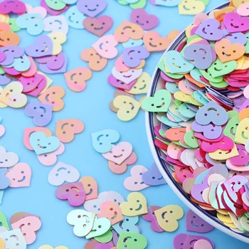 10g Kawaii Gülümseme Kalp Gevşek Payetler El Sanatları Yapımı için Paillettes DIY Glitter Konfeti Tırnak Sanat Dekorasyon Aksesuarları 10mm