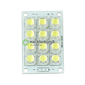 12 Süper parlak LED beyaz LED Piranha kurulu gece LED ışıkları lamba 5mm yüksek parlaklık DC 3 V-5 V Görüntü 2