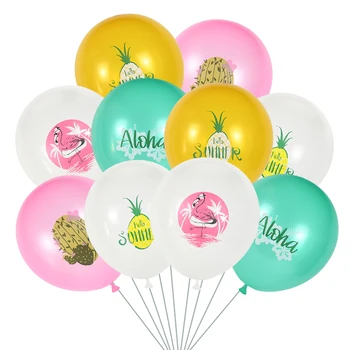 12 inç Hello Yaz Ananas Baskılı Lateks Balonlar Hawaiian Tropikal Luau Kek Topper Süslemeleri Bebek Duş Malzemeleri Globos