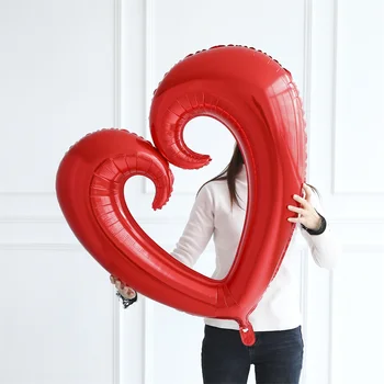 18/30/40 inç Dev İçi Boş Kalp Şekli Folyo Balonlar Düğün Parti Sevgililer Günü Doğum Günü Dekorasyon Hava Globos Helyum Balon