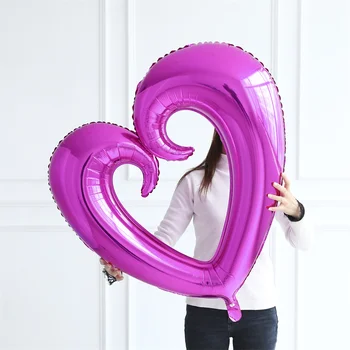 18/30/40 inç Dev İçi Boş Kalp Şekli Folyo Balonlar Düğün Parti Sevgililer Günü Doğum Günü Dekorasyon Hava Globos Helyum Balon Görüntü 2