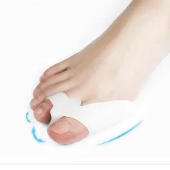 2 Çift Silikon Jel Halluks Valgus Bunyon Ayarlayıcı Düzeltici Kemik Başparmak Ortez Pedikür ayak baş parmağı yüzüğü Ayırıcılar Koruyucu Ayak Bakımı