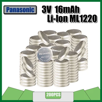 200 ADET Panasonic 3v Li-İon pil ml1220 1220 şarj edilebilir Pil madeni para pil