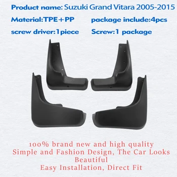 2005-2015 Suzuki Grand Vitara Çamurluk Çamurluk Çamur Flap Muhafızları Sıçrama Çamurluklar Araba Aksesuarları Oto Styline Ön Arka 4 adet Görüntü 2