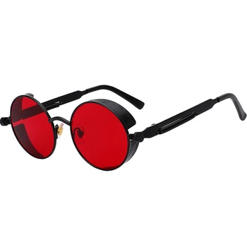 2020 Moda Klasik Gotik Steampunk Güneş Gözlüğü güneş gözlüğü Erkekler Kadınlar Marka Tasarımcısı Vintage Yuvarlak Gözlük Sürüş Gözlüğü UV400