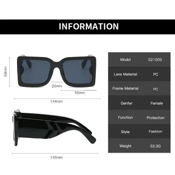 2021 Lüks Kare Güneş Gözlüğü Kadın Moda Kare Erkek güneş gözlüğü Vintage Sürüş Alışveriş Gözlük Shades UV400 Görüntü 2