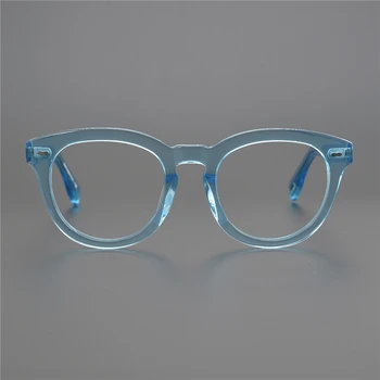 2021 Retro Vintage Marka Yuvarlak Gözlük Erkekler OV5413 Optik Gözlük Cary Hibe Miyopi Gözlük Kadın okuma gözlüğü Çerçeveleri Görüntü 2