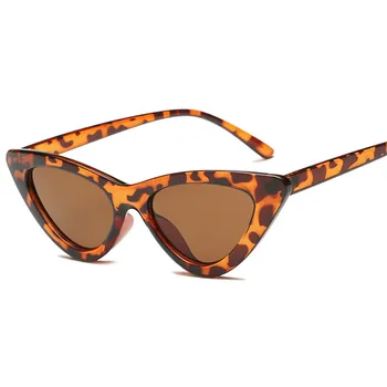 2021 moda güneş gözlükleri Kadınlar Marka Tasarımcısı Vintage Retro Üçgen Kedi Göz Gözlük Oculos De Sol Şeffaf Okyanus uv400 Görüntü 2