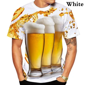 2022 Yaz Yeni 3d Bira baskılı tişört erkek Yaz Serin Moda Kişilik grafikli tişört Rahat kısa kollu tişört