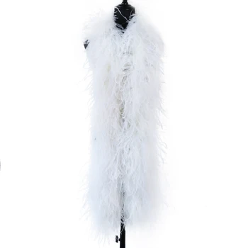 2M Kabarık Doğal Beyaz Devekuşu Tüyü Boas Tüy düğün elbisesi Eşarp Karnaval Şal Elbise Dekoratif tüyleri El Sanatları İçin