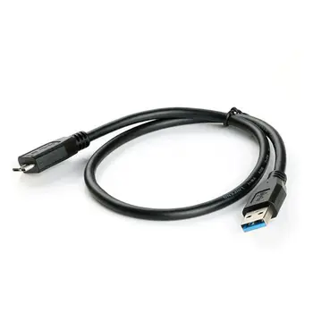 30CM Siyah Mini Taşınabilir USB 3.0 Erkek A Mikro B Hızlı şarj kablosu kablosu Kurşun Tel harici sabit disk Disk Görüntü 2