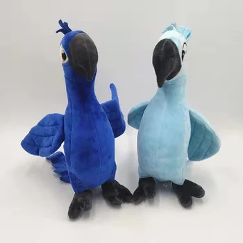 35 cm Rio 2 Amerika Papağanı Blu & Jewel Peluş Oyuncaklar Sevimli Karikatür Mavi Papağan Kuş Dolması Hayvan Bebekler Hediyeler Çocuklar için Doğum Günü Noel Görüntü 2