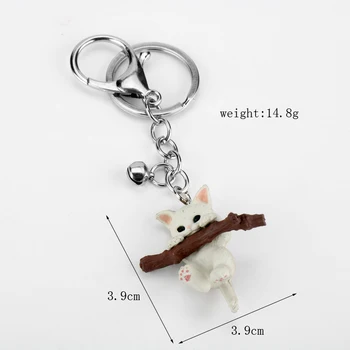 3D Küçük cadı kiki jiji Kedi Anahtarlık Kadınlar için Kız Sevimli yavru Bebek Anahtarlık Yüzük Yaratıcı Biblo Çanta Araba Anahtarı Toka chaveiro llavero Görüntü 2