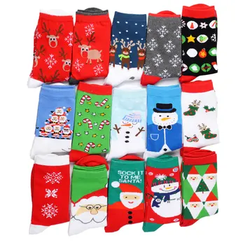 5 Pairs Erkek Kadın Pamuk Karikatür Noel Çorap Hediye Ağacı Sevimli Noel Baba Geyik Kar komik çorap Mutlu Kış Harajuku Yeni yıl