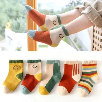 5 Çift / takım Kalın Çorap Bebek Çocuk 1-12 Yıl Pamuk Kış Sonbahar Yumuşak sıcak tutan çoraplar Çocuklar için Erkek Kız Termal Kat Çorap