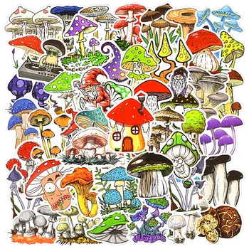 50 ADET Mantar Karikatür Sticker Sevimli Renk Sihirli Bitki Komik Anime Çıkartmalar Su Geçirmez Telefon Dizüstü Scrapbooking Çıkartmaları Çıkartmaları Görüntü 2