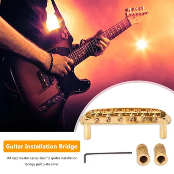 6 Dize Ayarlanabilir Dişli Eyer Gitar Köprü Seti JM Jazzmaster Gitar Aksesuarları Yedek parça Malzemeleri Görüntü 2