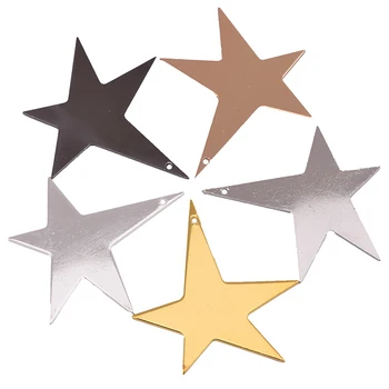 6 adet katı geometrik şekil beş köşeli yıldız küpe kolye kolye delikli dıy yapımı için takı aksesuarları