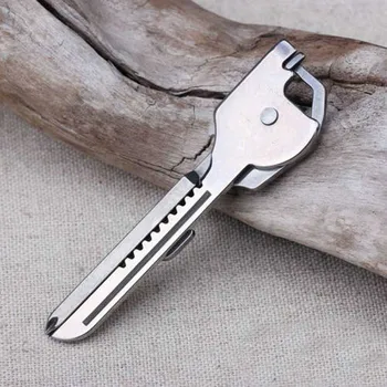 6 in1 Paslanmaz Çelik Çok aracı Anahtarlık Utiliity EDC Kamp İsviçre Cep hayatta kalma bıçağı Utili Anahtar Çok Fonksiyonlu Tuşları Bıçak