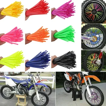 72 adet 17cm Bisiklet Tekerleği Konuştu Skins Kapakları motosiklet tekerleği Konuştu Plastik Sarar Kollu 9 Renk İsteğe Bağlı Tatil Bisiklet Dekorasyon