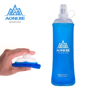AONIJIE 450 ml yumuşak cep şişesi katlanır TPU hidrasyon şişeleri BPA ücretsiz su ısıtıcısı hafif açık kamp koşu için SD19