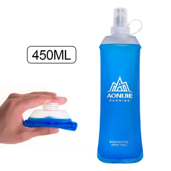 AONIJIE 450 ml yumuşak cep şişesi katlanır TPU hidrasyon şişeleri BPA ücretsiz su ısıtıcısı hafif açık kamp koşu için SD19 Görüntü 2