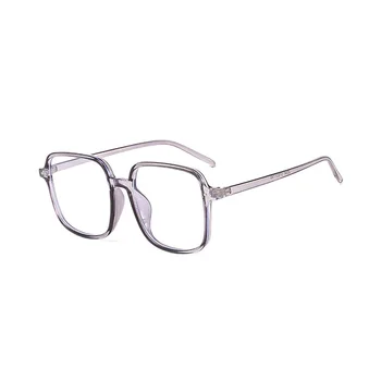 Anti Mavi ışık Gözlük Kadınlar 2022 Büyük Kare Gözlük Çerçevesi Şeffaf Kadın Sahte Gözlük mavi ışık engelleme Bilgisayar Gözlükleri Görüntü 2