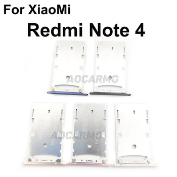 Aocarmo Sım Kart Tepsi microSD SD Yuvası Tutucu Yedek parça XiaoMi Redmi İçin Not 4 Görüntü 2