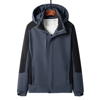Açık Softshell Ceket Erkekler Kapşonlu Su Geçirmez Ceketler Yürüyüş Mont Ceket Rüzgarlık Giyim Giyim erkek Zip Up Ceketler