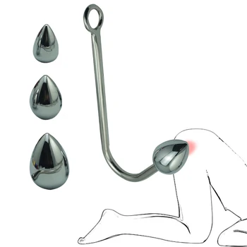 Butt Plug Metal Anal Plug Anal Masaj Anüs Dilatör prostat masajı Kanca çekme halkası Anal Seks Oyuncakları Kadınlar için Kadın Mastürbasyon
