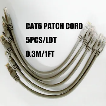 CAT6 UTP Tel Kablo 0.3 M / 1.0 FT RJ45 İnternet Kablosu Ethernet Kabloları Ağ Kablosu Yama Kablosu Örgü Sicim 5 adet / grup