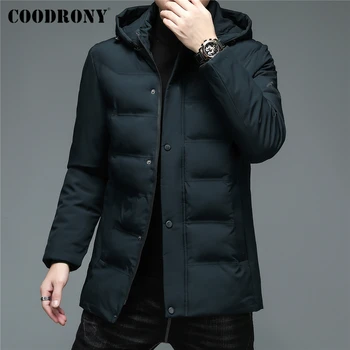COODRONY Marka Uzun Ceket Erkek Giyim Kalın Sıcak kapüşonlu parka erkek Kış Üst Iş Rahat Rüzgarlık Palto Z8145