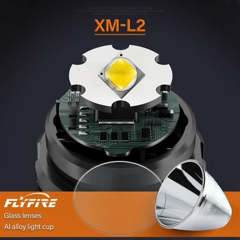 CREE XM L2 taktik LED el feneri Torch su geçirmez el feneri Usb şarj edilebilir 18650 pil ışığı taktik çerçeve kuyruk anahtarı Görüntü 2