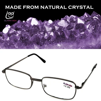 = Clara Vida [!iki parça!] Tam jant Doğal Kristal Lensler Alaşım Çerçeve Erkek Kadın okuma gözlüğü +1 +1.5 +2 +2.5 +3 +3.5 +4