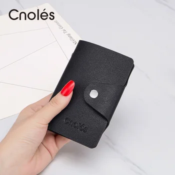 Cnoles Kadınlar Basit el çantası Cüzdan kimlik kartı tutucu Siyah Lüks Marka Tasarımcısı Kısa Çanta Para Çantası