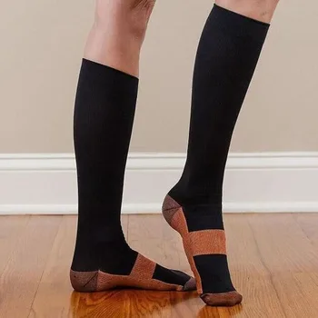 Copper Fiber Compression Socks Full Nylon Compression Sports Socks  Knee High Socks  Woman Socks чулки носки носки женские 2021