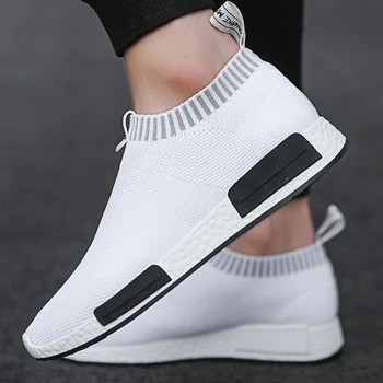 Damyuan erkek Çorap üzerinde Kayma Sneakers Artı boyutu 47 Hafif Nefes Erkek Ayakkabı Yürüyüş koşu ayakkabıları Erkekler Sneakers rahat ayakkabılar