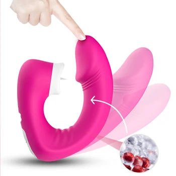 Dil Yalama Vibratör Klitoris Stimülatörü Yapay Penis Vajina Vibratör Kadınlar için Klitoris Enayi Yetişkin için Seks Oyuncakları 18 Oral Seks Erotik Oyuncak Görüntü 2