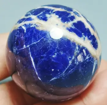 Doğal Mavi Sodalite Kuvars Kristal Küre Şifa Topu Çakra Taş Görüntü 2