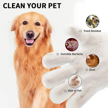 Drop Shipping Pet Tek Kullanımlık temizlik eldiveni Yıkama Ücretsiz Kediler Köpekler SPA Banyo Malzemeleri Masaj Olmayan Dokuma Kumaş Hiçbir Durulama Pet Mendil Görüntü 2